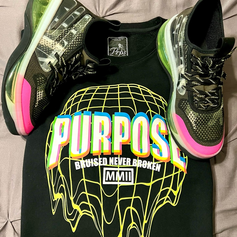 PRPS Black Graphic Sweatshirt with Neon Design